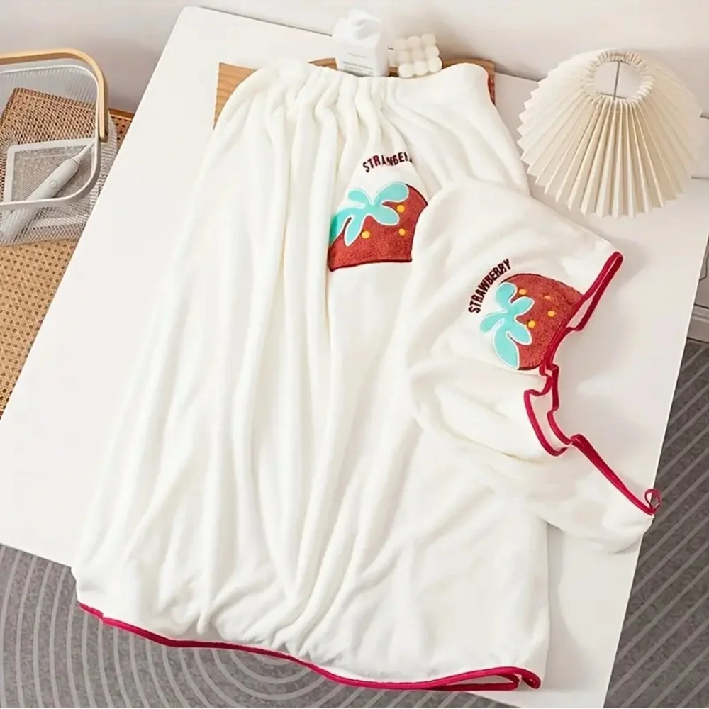 Strawberry Bath Towel Set 4 Pieces